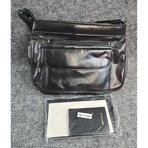 Ambassador Womens Black Purse and Wallet Combo Shoulder